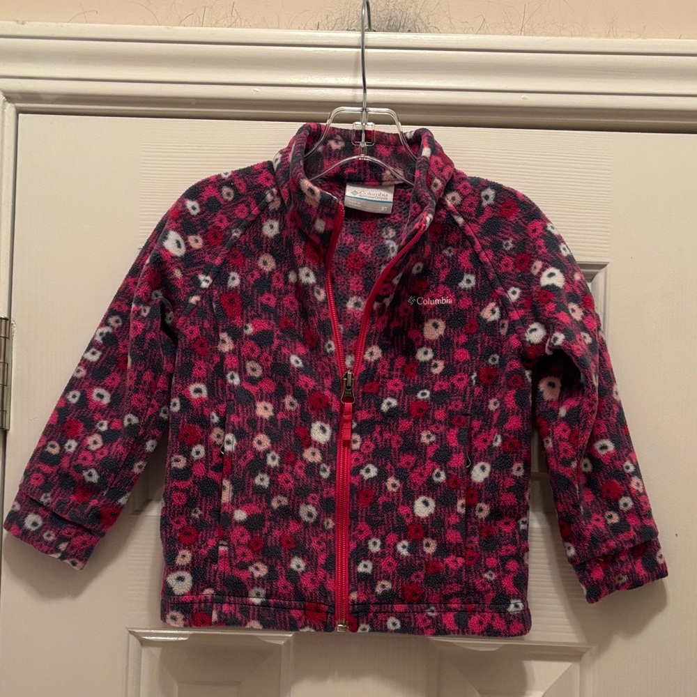 Columbia Kids' Pink and Black Floral Jacket